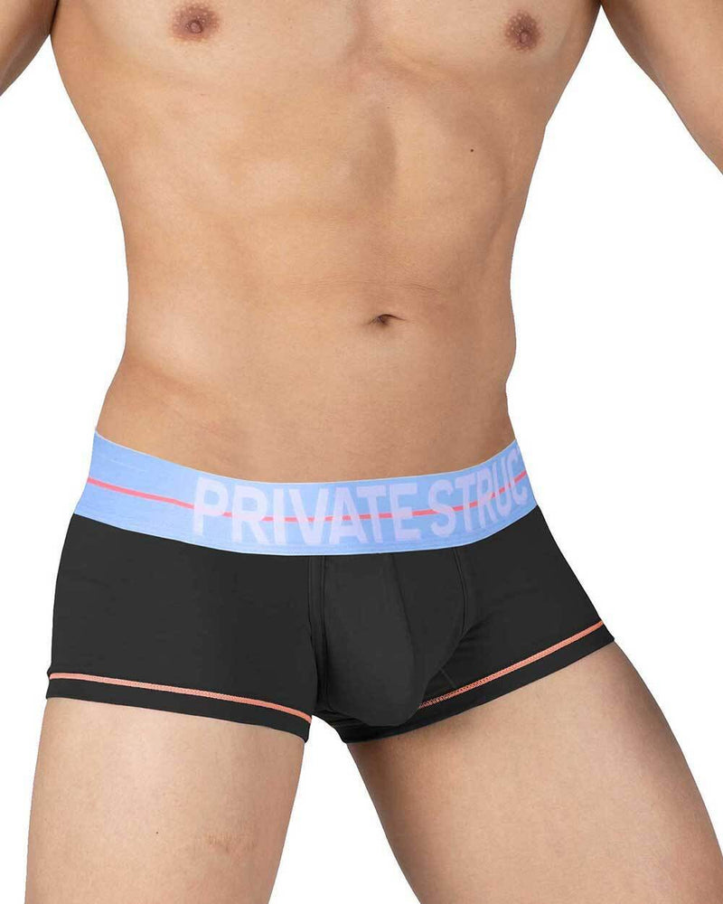 PRIVATE STRUCTURE Boxer Trunk MO - Lite Cotton Wizard Black Placid Blue 4103 1062
