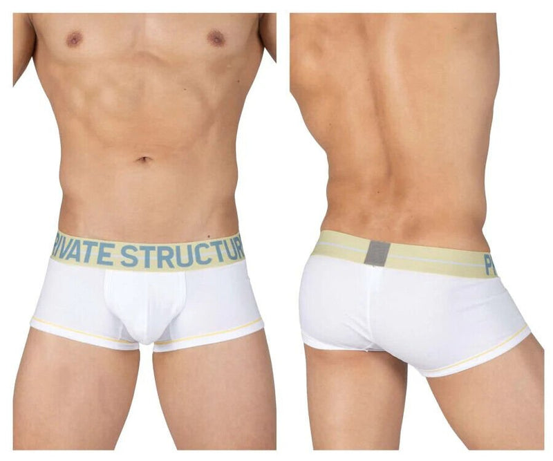 PRIVATE STRUCTURE Boxer Trunk MO - Lite Mid Waist Cotton Boxer But - White 4103 1062