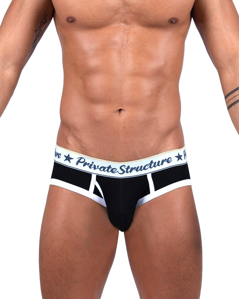 PRIVATE STRUCTURE Brief Classic Mid - Waist Mini Briefs Moonless Night Black 4529 1107