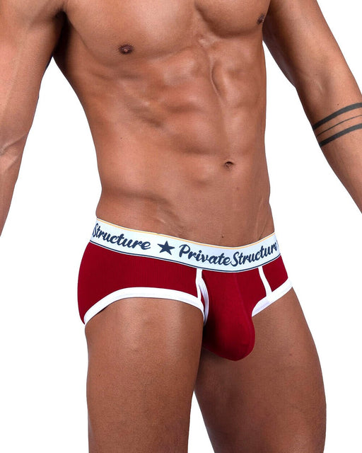 PRIVATE STRUCTURE Briefs Classic Mid - Waist Mini Brief in Rumba Red 4529 1061