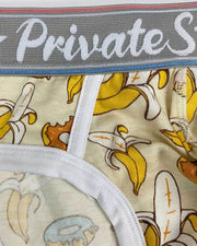 PRIVATE STRUCTURE Mini Briefs Classic Motif Mid - Waist Tea Break Ivory White 45045