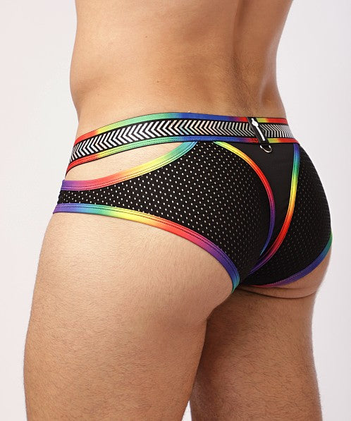 BREEDWELL Pure Pride Briefs Holographic Foil Rainbow Chevron 7