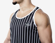PUMP! Black Striped Tank Top Lightweight Micromesh UVPF 50+ Sun Protection 140232
