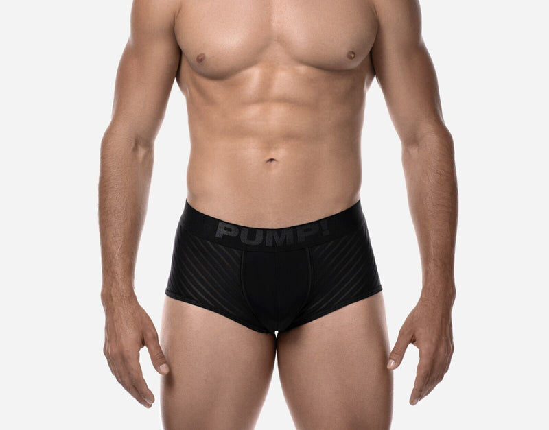 PUMP! Boxer Whisper Sheer Stripes Double Nylon Cup 40mm Matt Black 11112 214
