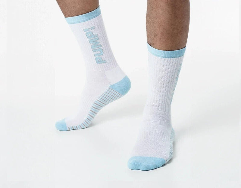 PUMP! Crew Socks Frost Terry Knitted Toe Extra Cushioning Ribbed Leg 410122