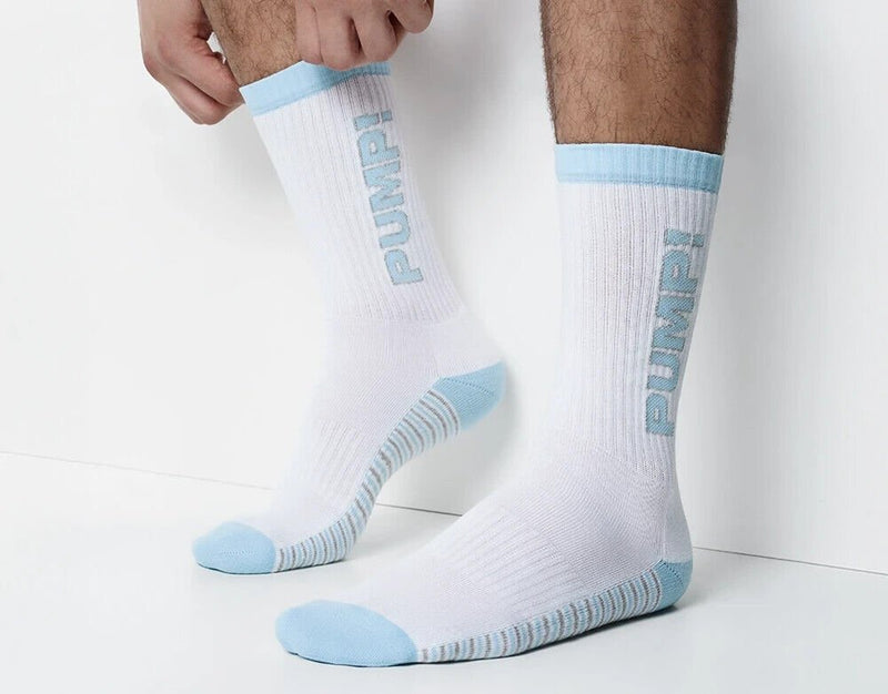 PUMP! Crew Socks Frost Terry Knitted Toe Extra Cushioning Ribbed Leg 410121