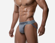 PUMP! Gray Classic Jockstrap With Comfy Ribbed Cup Stretchy Jock 15090 203