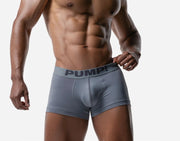 PUMP! Gray Classic Stretchy Boxer Mesh Cotton - Lined Cup Short Boxer Cut 11116 205