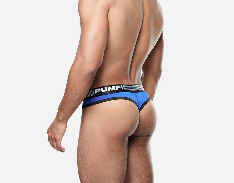 PUMP! Low - Rise Thong Volt Brief - Style G - String Electric Blue Mesh Yoke 170111