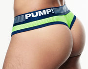 PUMP! Low Rise Thongs Surge Brief - Style G - String Neon Green Mesh Yoke 170132