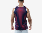PUMP! Navy Striped Tank Top Lightweight Micromesh UVPF 50+ Sun Protection 140215