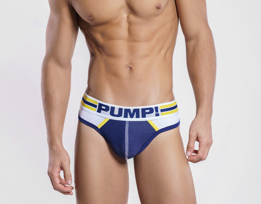 PUMP! Recharge Thongs With G-String Bottom Blue Mesh Lining Sport Thong 17006