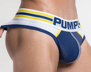 PUMP! Recharge Thongs With G - String Bottom Blue Mesh Lining Sport Thong 170062