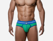 PUMP! Round2 Backless Briefs Ribbed Cotton Combo Jock Retro Green 12082 235