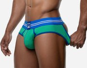 PUMP! Round2 Backless Briefs Ribbed Cotton Combo Jock Retro Green 12082 231