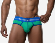 PUMP! Round2 Backless Briefs Ribbed Cotton Combo Jock Retro Green 12082 237
