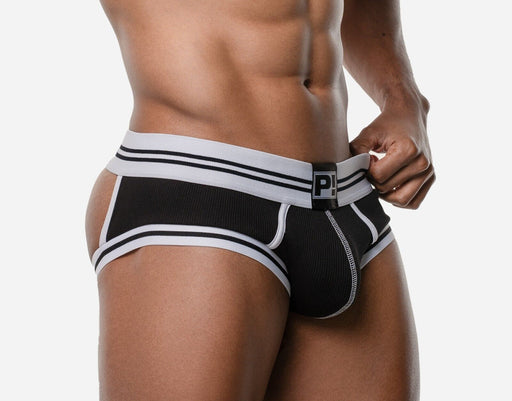 PUMP! Round2 Backless Trunk Ribbed Cotton Versatile Jock in Black 15084 12