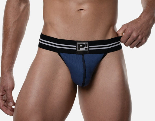 PUMP! Thongs Round2 Elastic Ribbed Cotton G - String Blue 17020 412