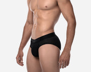 PUMP! Whisper Brief Subtly Sheer Stripes Nylon Cup 40mm Matt Black 120775