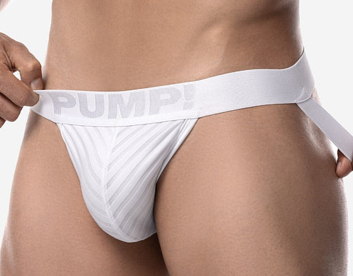 PUMP! Whisper Jockstrap Light Sheer Stripes Matt White Jock 150831