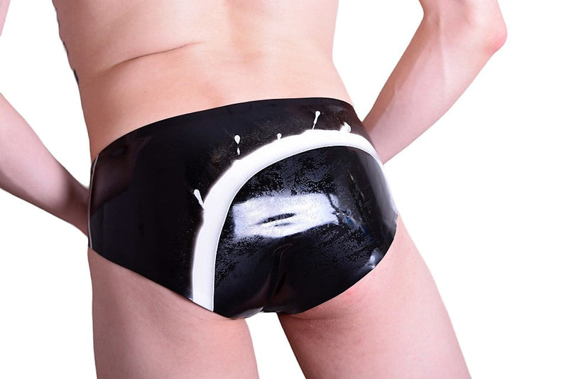 Pure Latex Polymorphe Mens Rubber Briefs Fetish Black & White UN-015AM 2