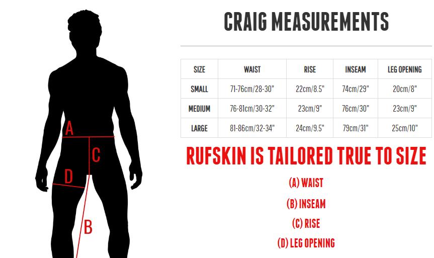 RUFSKIN Legging Signature Craig Stretch Sport Perforated Rubberized Matte