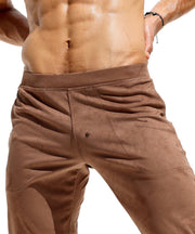 RUFSKIN Lounge Pants Stephan Bark Slim-Fit Straight-Leg Stretch Brushed Suede