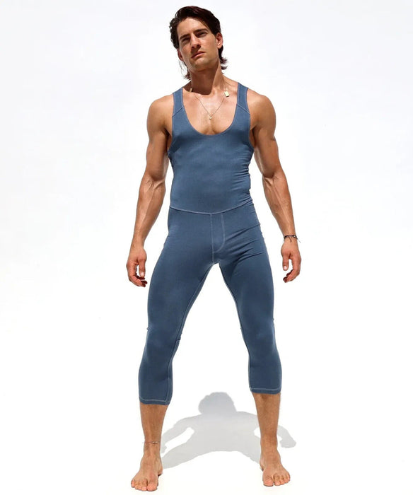 RUFSKIN's Bodysuit LOLO Supple Stretch Rayon Singlet Hemmed at 3/4 Slate