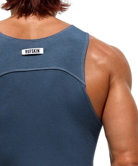 RUFSKIN's Bodysuit LOLO Supple Stretch Rayon Singlet Hemmed at 3/4 Slate