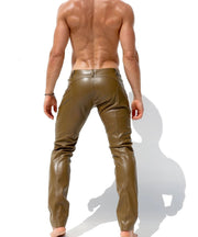 RUFSKIN Slim - Fit Straight - Leg Pants BRUNO Premium Leatherette Pant in Olive5
