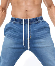 RUFSKIN Slim - Fit Straight Leg Stretch Denim Jeans Saddle Light Distressed3