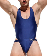 RUFSKIN Swimwear BASILE Swim - Brief Bodysuit Singlet Chrome Buckle Rich Navy 702