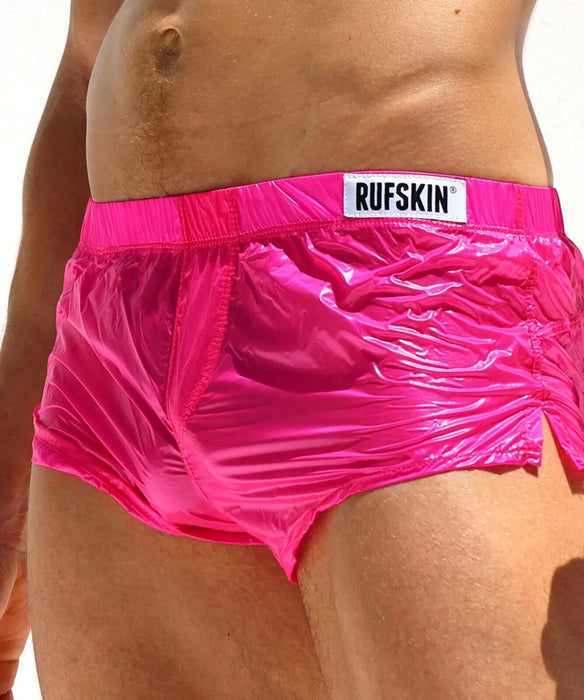 RUFSKIN Swimwear ZUKO Sport Swim Short Ultra Lightweight Shiny Nylon Hot Pink