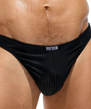 RUFSKIN Thong ADRIAN T-Back Premium Stretch Nylon Mesh Thongs Black 29