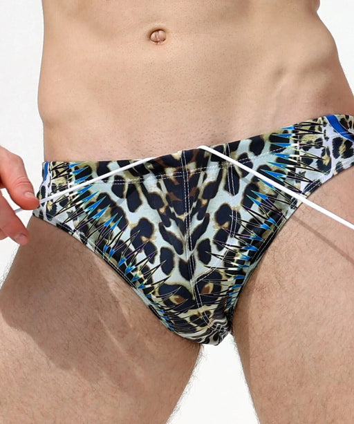 RUFSKIN's Signature Swim Briefs CHEETAH Cheeky Cut Print Microfiber Swimwear 491