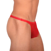 S SMU Sensual C - Thru Red Thong 33694 MX155