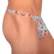 S SMU Sensual Floral Explosion Blue Thong 33686 MX155