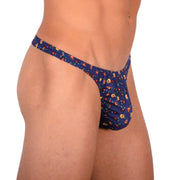 S SMU Sensual Floral Explosion Blue Thong 33733 MX155