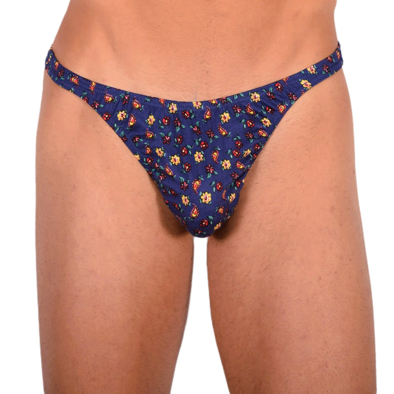 S SMU Sensual Floral Explosion Blue Thong 33733 MX151