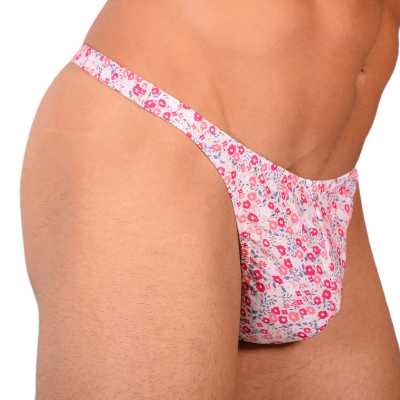 S SMU Sensual Floral Explosion Pink Thong 33640 MX145