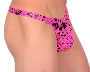 S SMU Sensual Party Pink/Black Thong 33525 MX136