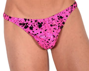 S SMU Sensual Party Pink/Black Thong 33525 MX132