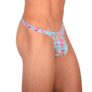S SMU Sexy Floral Explosion Turquoise Thong 33669 MX155