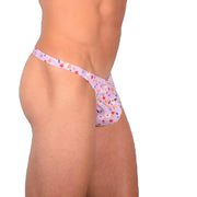 S SMU Sexy Light Purple Floral Explosion Thong 33655 MX145