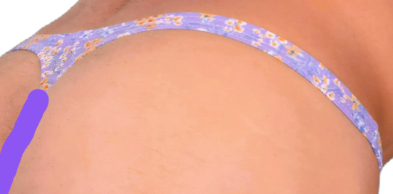 S SMU Sexy Purple Floral Explosion Thong 33648 MX146