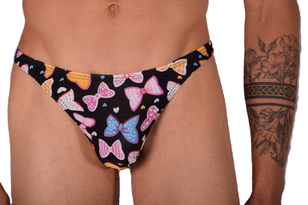 S/M SMU Mens Underwear Thong Bows Printed 33346 MX11