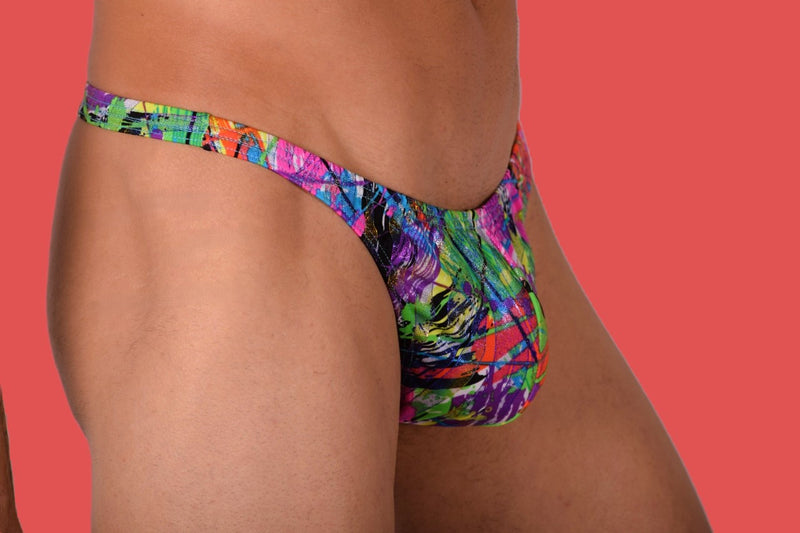 S/M SMU Sous-vêtements Homme String Éclaboussure Brillante 33348 MX11