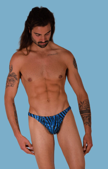 S/M SMU Mens Underwear Thong Blue Brilliant 33352 MX11