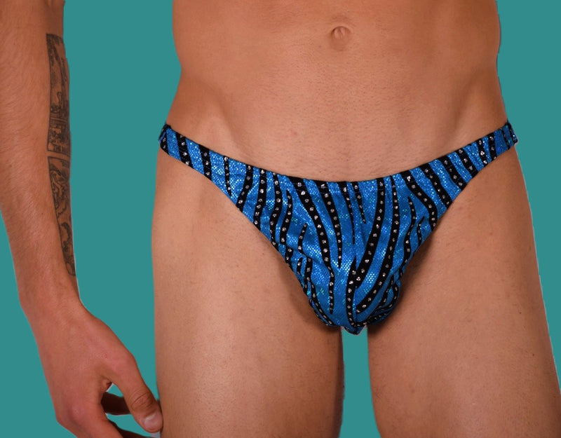 S/M SMU Mens Underwear Thong Blue Brilliant 33352 MX11