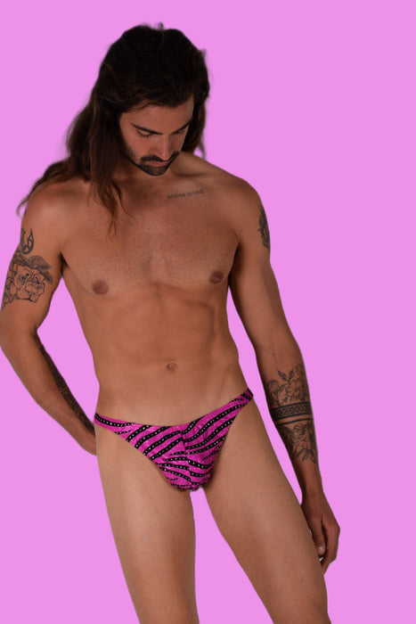 XS/S SMU Mens Underwear Thong Pink Brilliant 33353 MX11